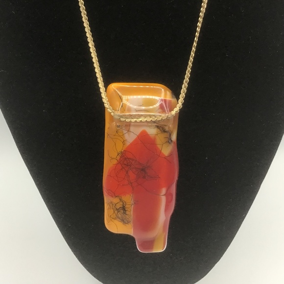 Boho, 70s, Retro style Necklace with unique way to hang the chain - Picture 1 of 6